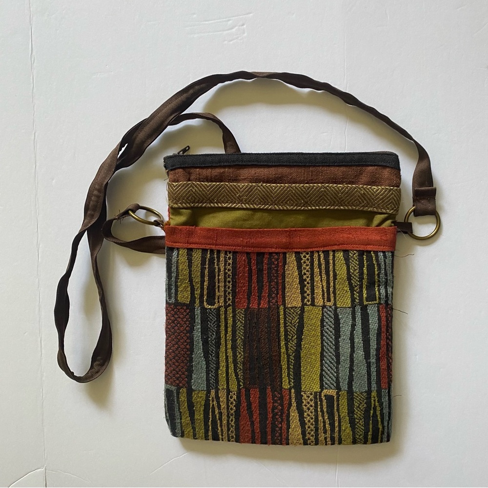 Boho Printed Pattern Multi Compartment Zipper Top… - image 2